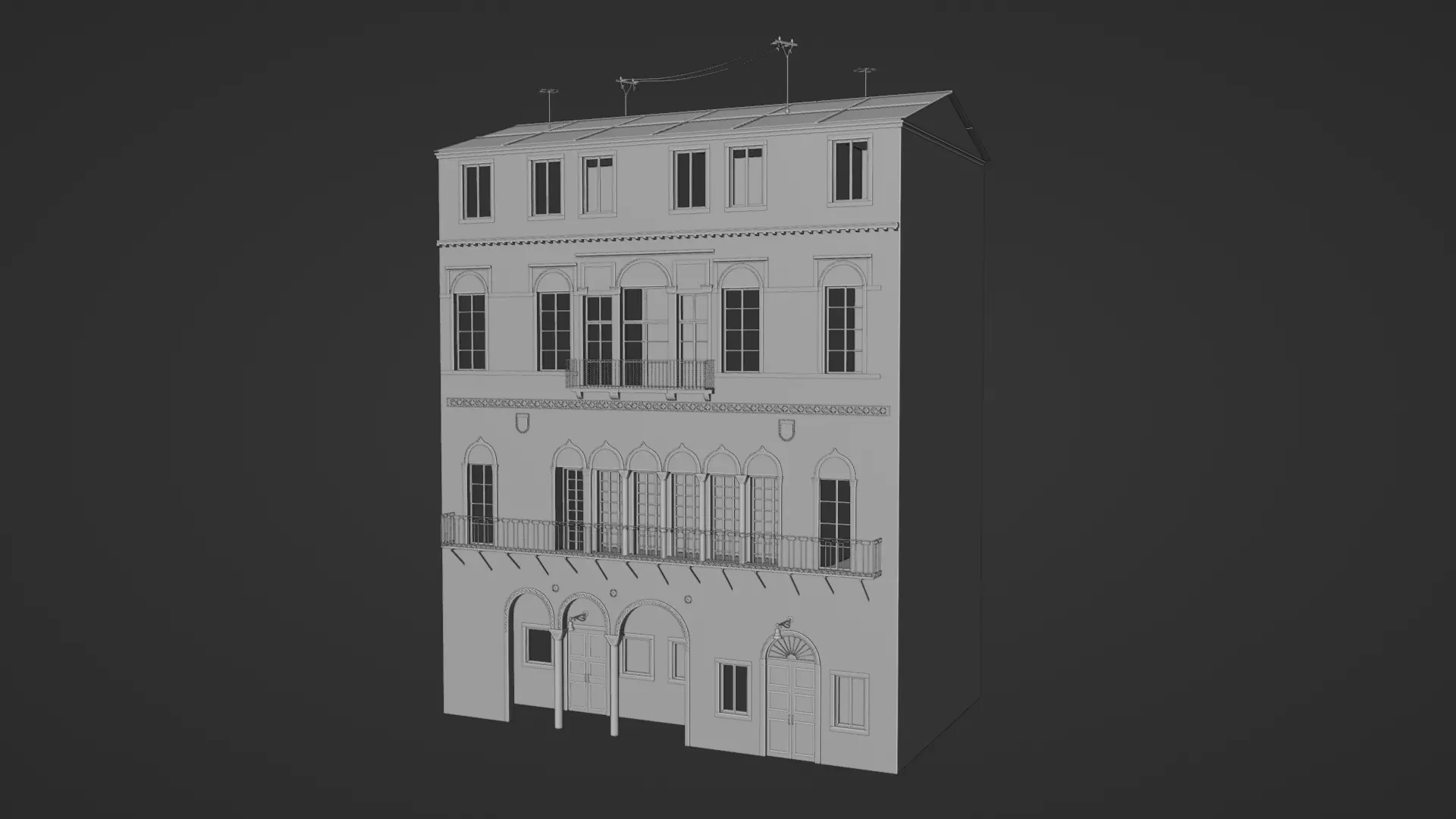 Italian living house 3D model_4