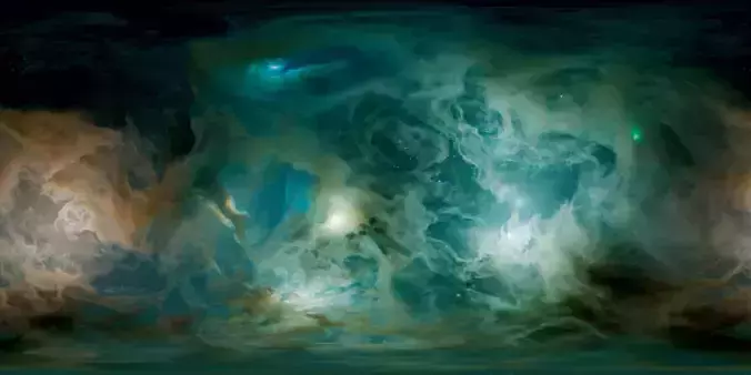 Emerald Radiance Nebula HDRI 12k 360 equirectangular
