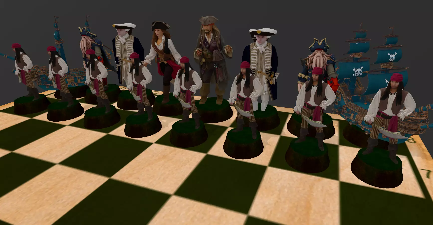 AJEDREZ PIRATAS DEL CARIBE 3D print model_1