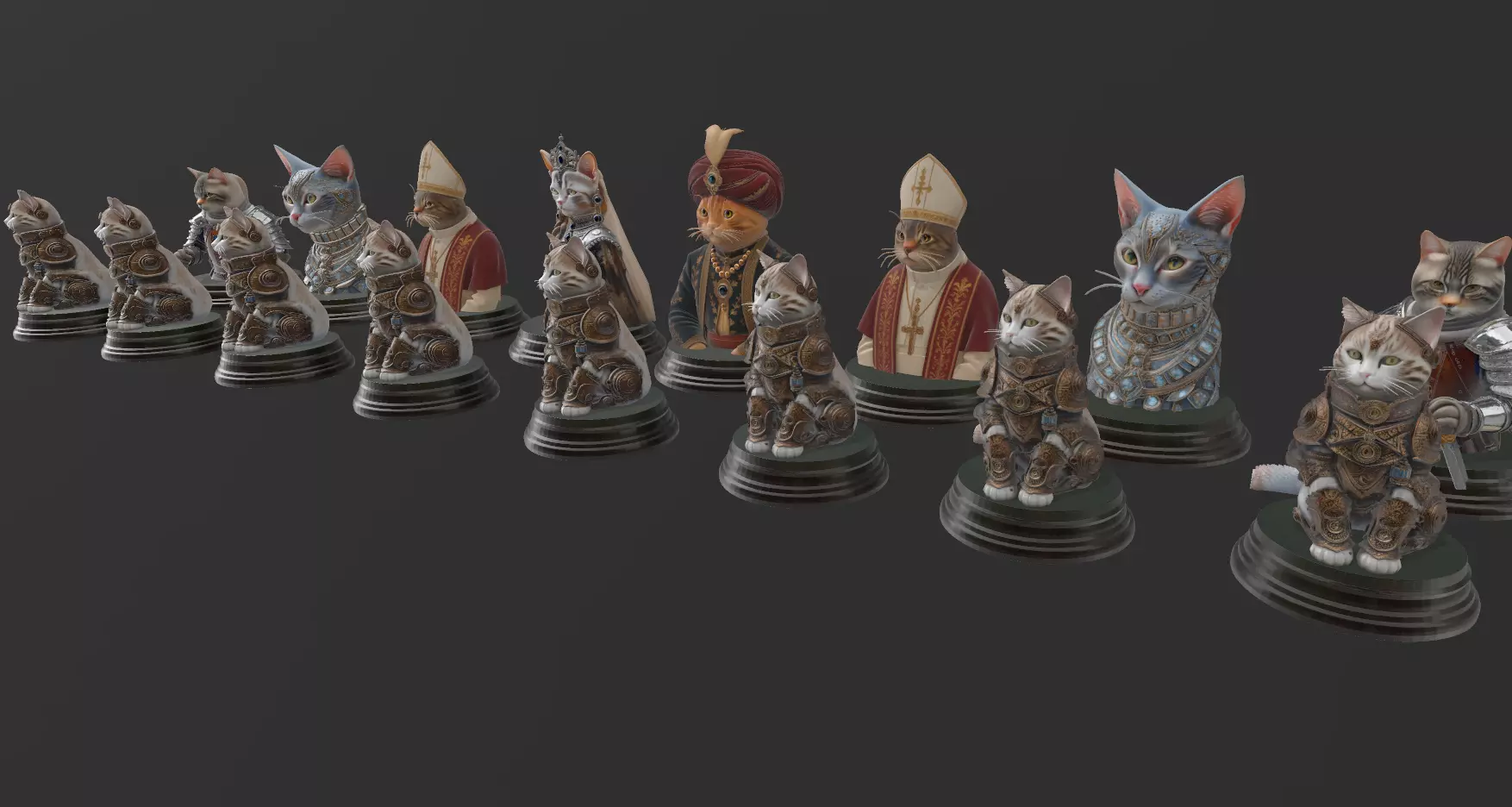 AJEDREZ PERROS Y GATOS 3D print model_6