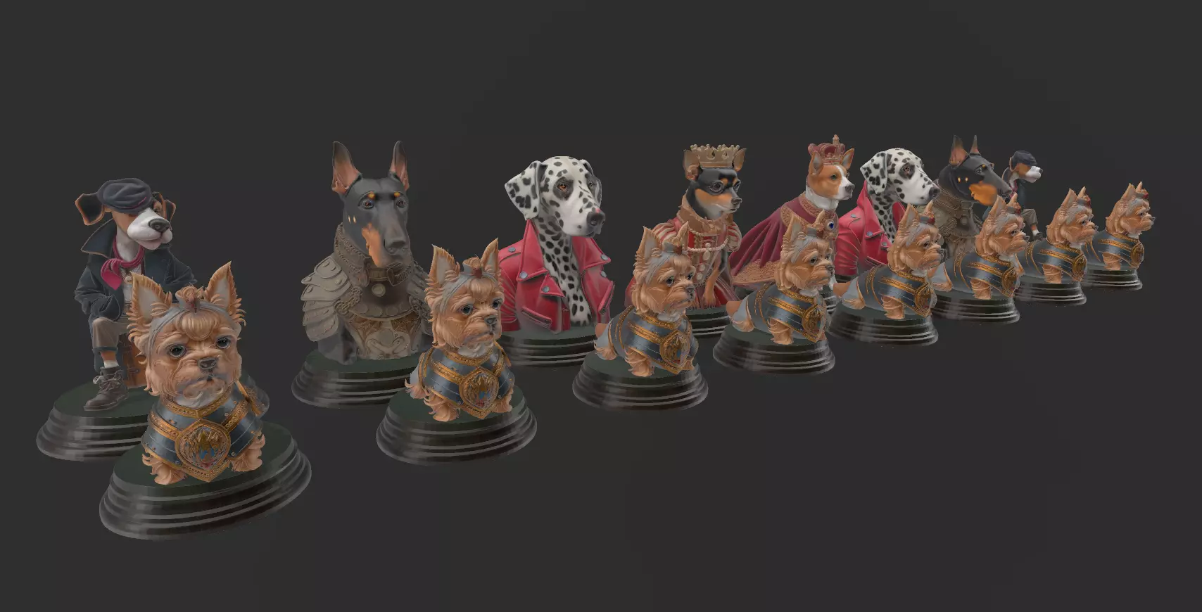 AJEDREZ PERROS Y GATOS 3D print model_3