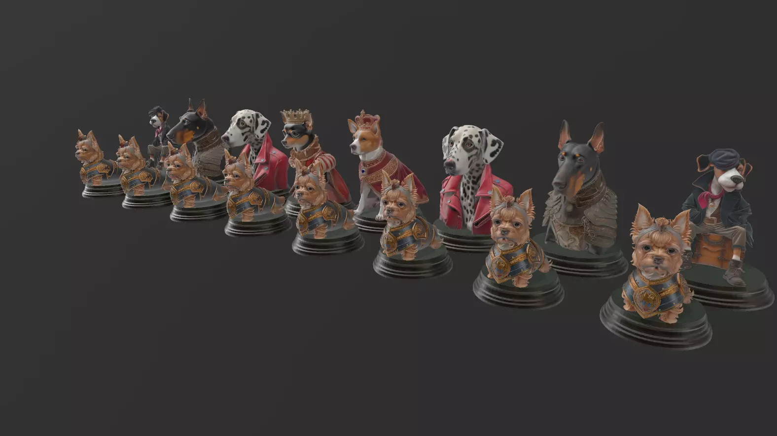 AJEDREZ PERROS Y GATOS 3D print model_5