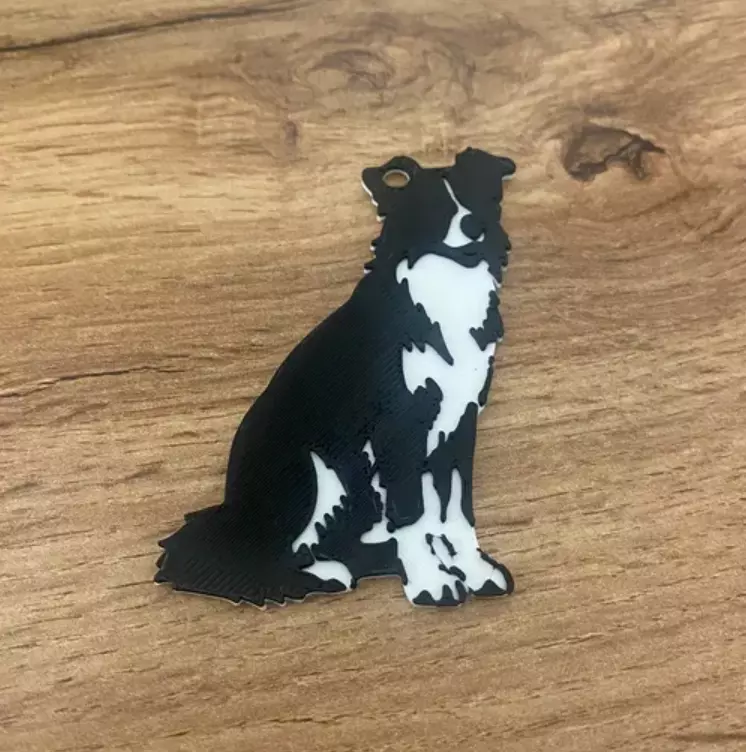 Border Collie dog keychain 3D print model