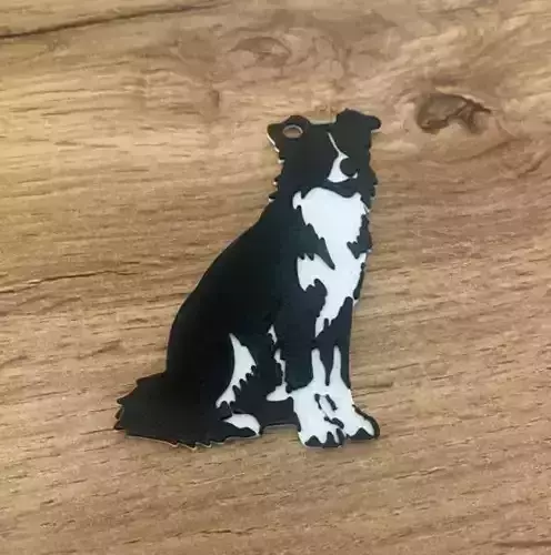 Border Collie dog keychain
