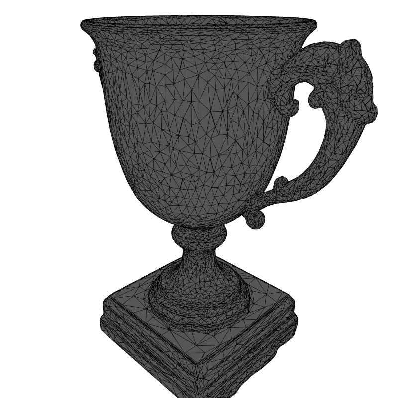 Realistic Silver Trophy Cup 3D Model Low-poly 3D model_9