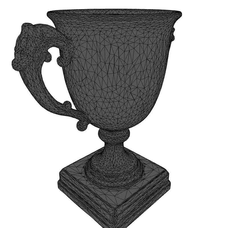 Realistic Silver Trophy Cup 3D Model Low-poly 3D model_1