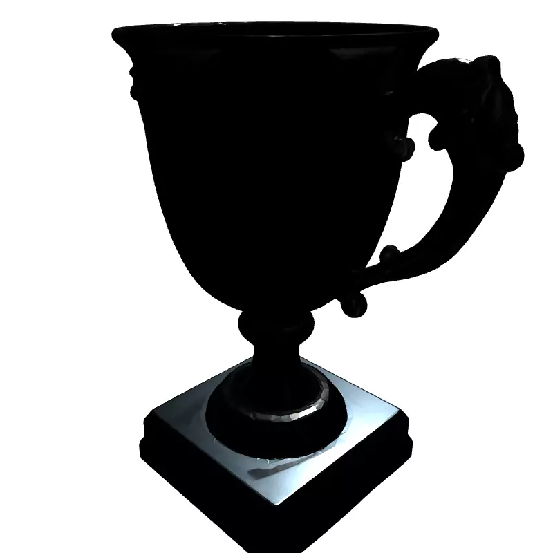Realistic Silver Trophy Cup 3D Model Low-poly 3D model_6