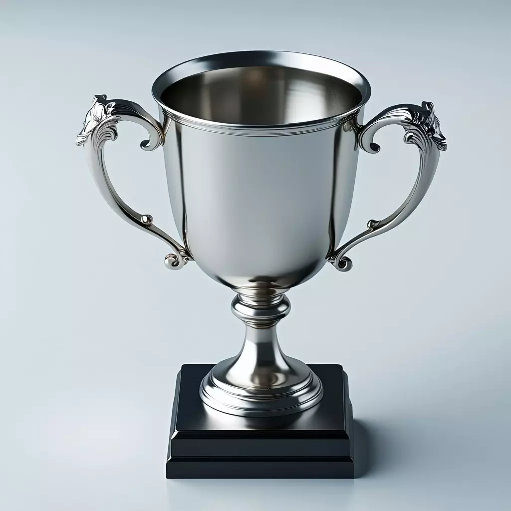 Realistic Silver Trophy Cup 3D Model Low-poly 3D model_0