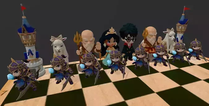 AJEDREZ FANTASIA 3D print model AJEDREZ FANTASIA 3D print model