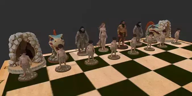 AJEDREZ EDAD DE PIEDRA 3D print model