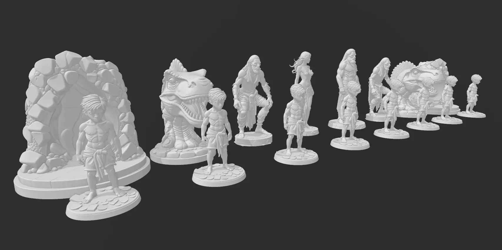 AJEDREZ EDAD DE PIEDRA 3D print model_4