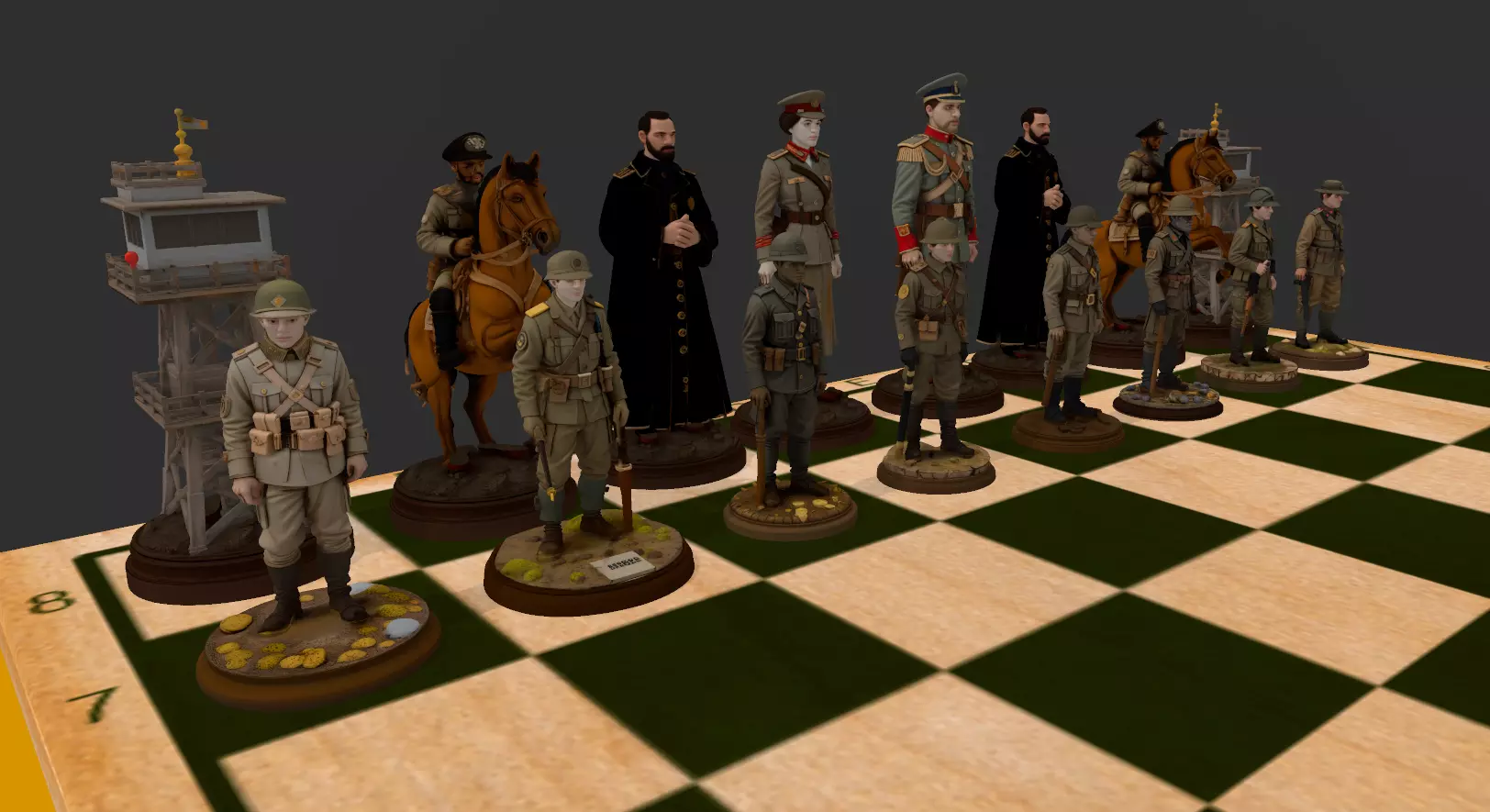 AJEDREZ PRIMERA GUERRA MUNDIAL 3D print model_4