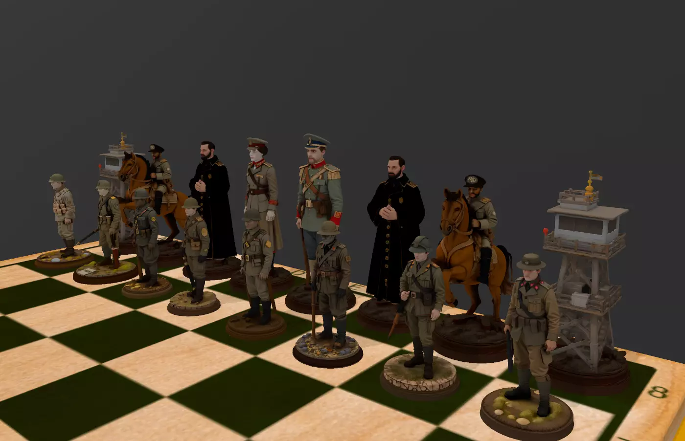 AJEDREZ PRIMERA GUERRA MUNDIAL 3D print model_0