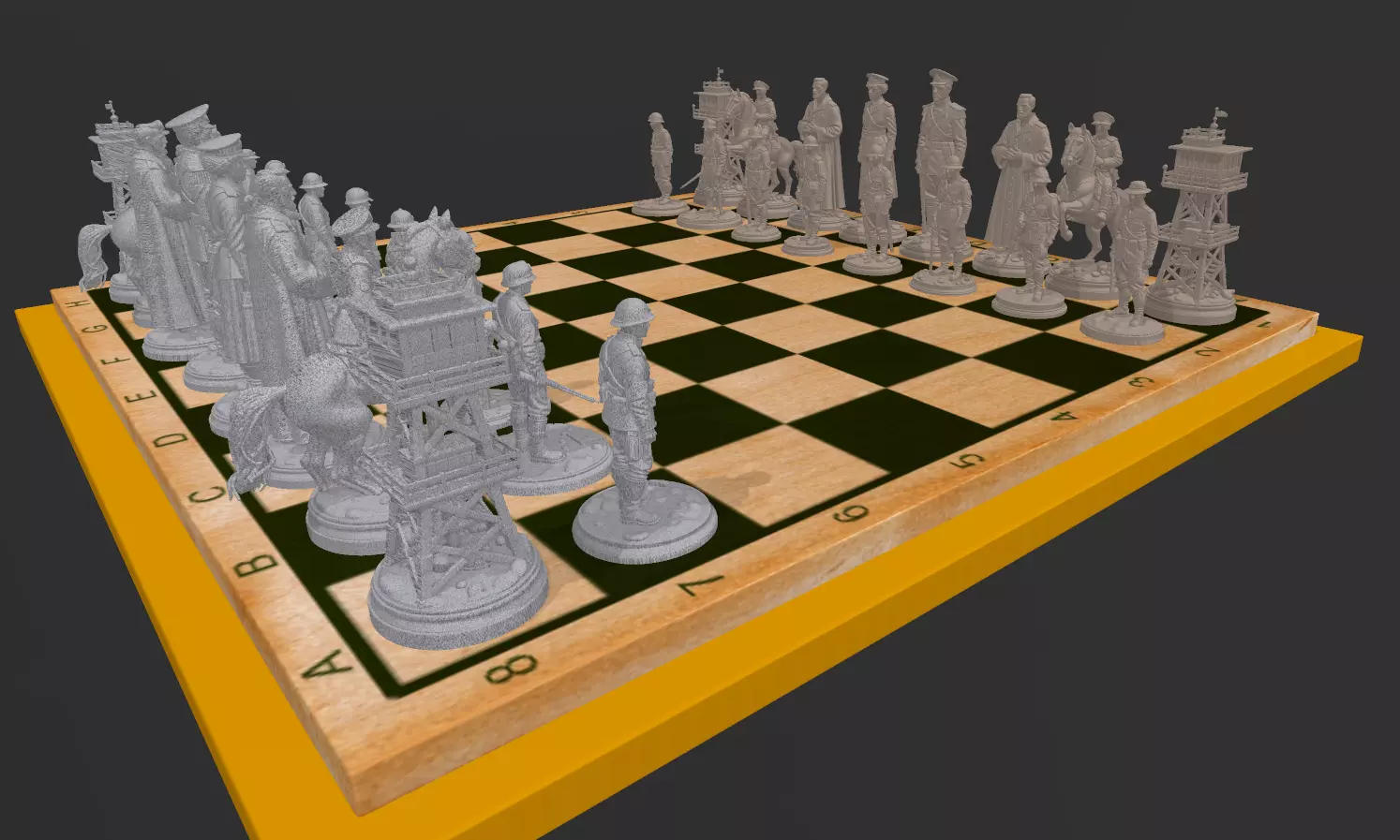 AJEDREZ PRIMERA GUERRA MUNDIAL 3D print model_2