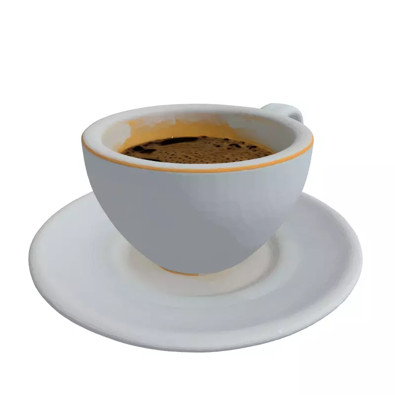 Realistic White Coffee Cup 3D Model Low-poly 3D model_3