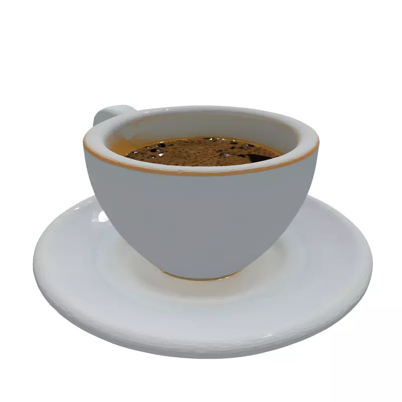 Realistic White Coffee Cup 3D Model Low-poly 3D model_6