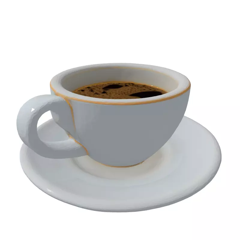 Realistic White Coffee Cup 3D Model Low-poly 3D model_5