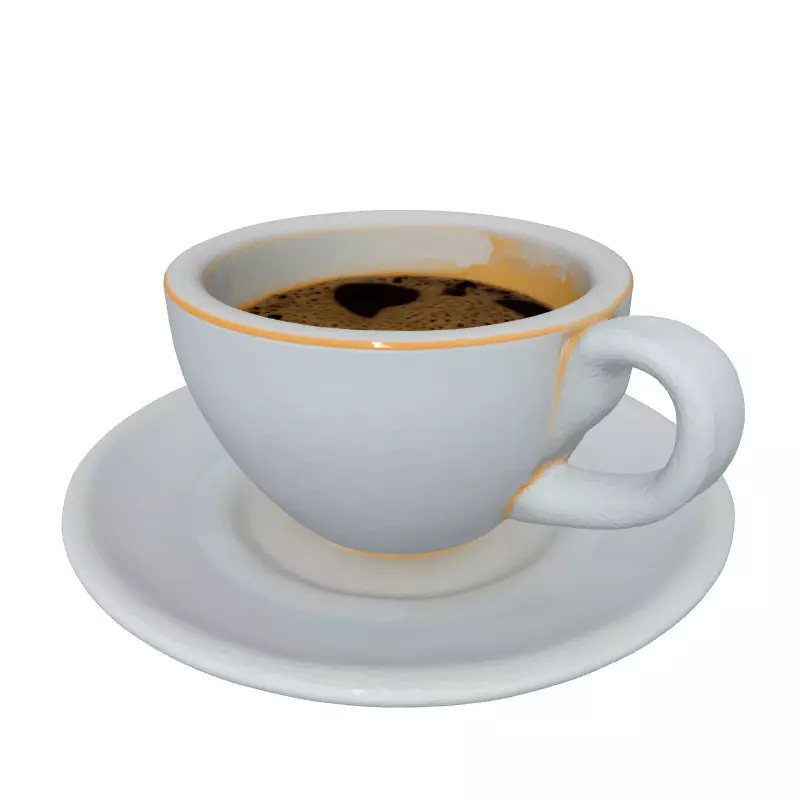 Realistic White Coffee Cup 3D Model Low-poly 3D model_2