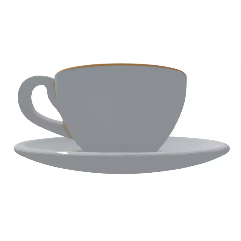 Realistic White Coffee Cup 3D Model Low-poly 3D model_7