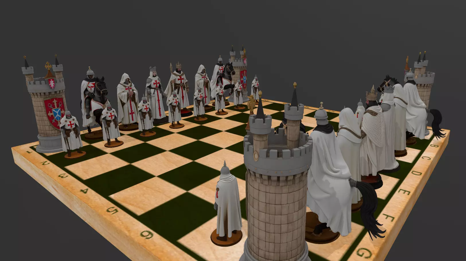 AJEDREZ TEMPLARIO 3D print model_2