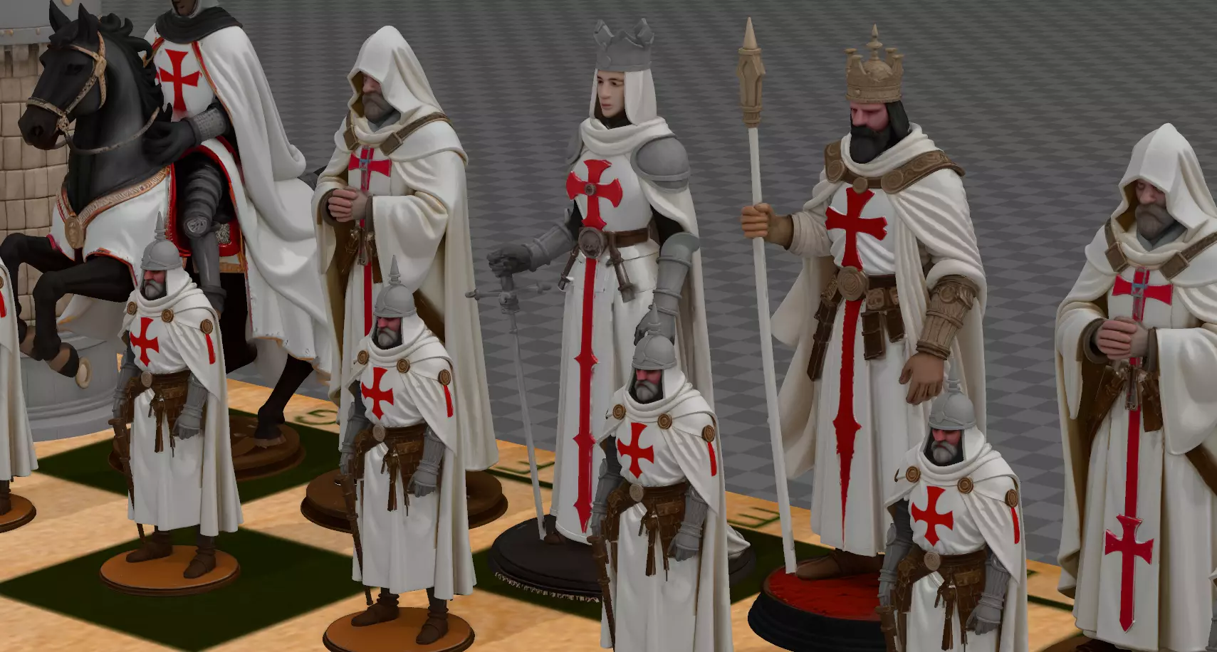 AJEDREZ TEMPLARIO 3D print model_7