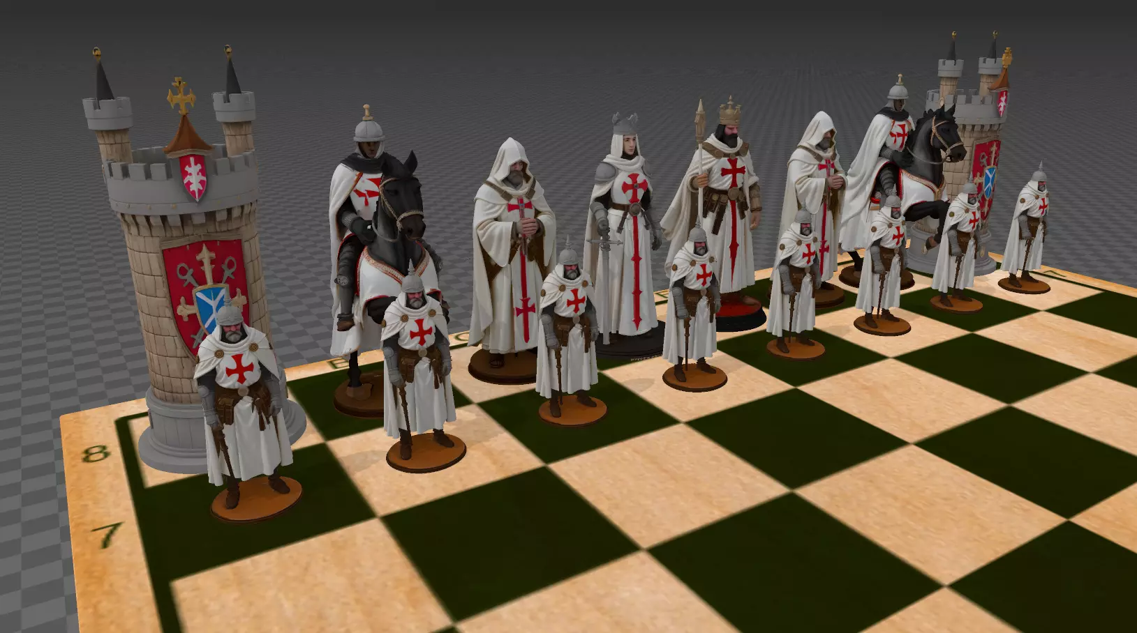 AJEDREZ TEMPLARIO 3D print model_0