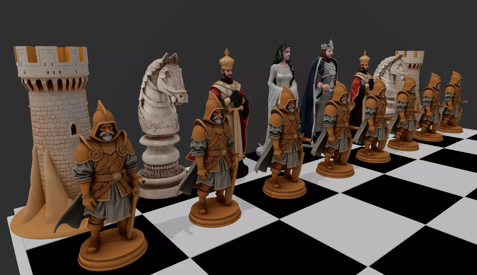 AJEDREZ MEDIEVAL 3D print model_2