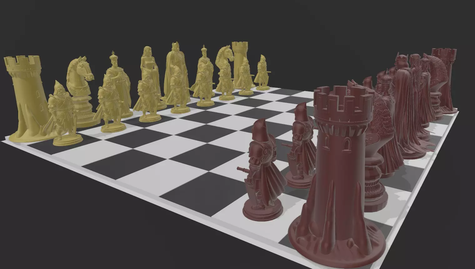 AJEDREZ MEDIEVAL 3D print model_3