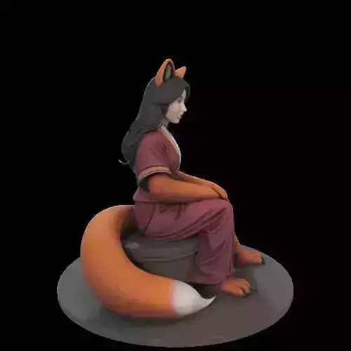 2035  COLORFUL Fox Spirit Woman in Pu Song Ling Style