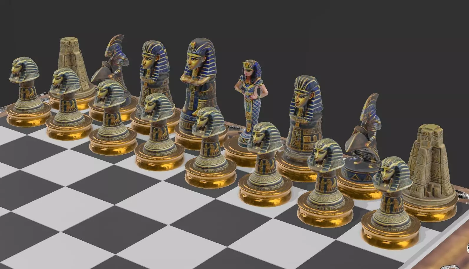 AJEDREZ EGIPCIO 3D print model_1