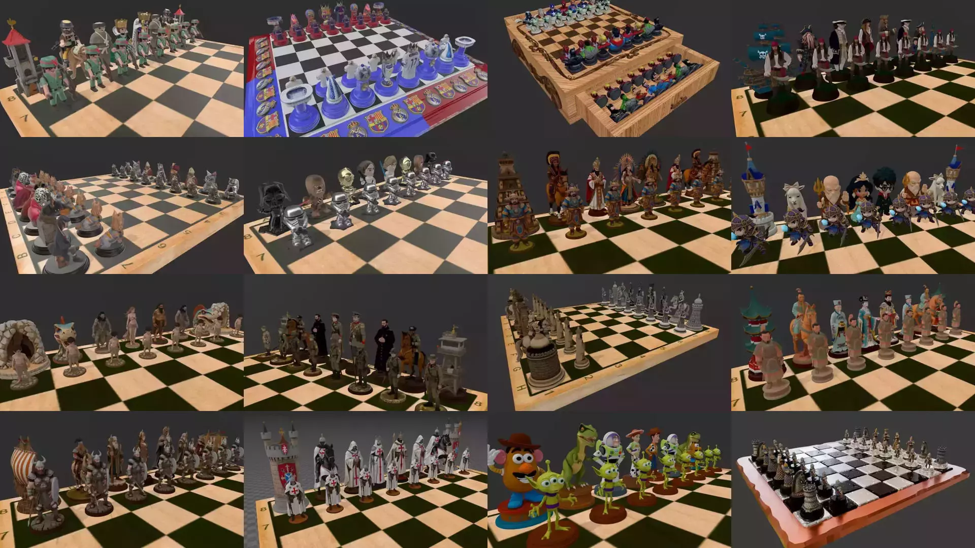 JUEGOS DE AJEDREZ 3D Model Collection_1