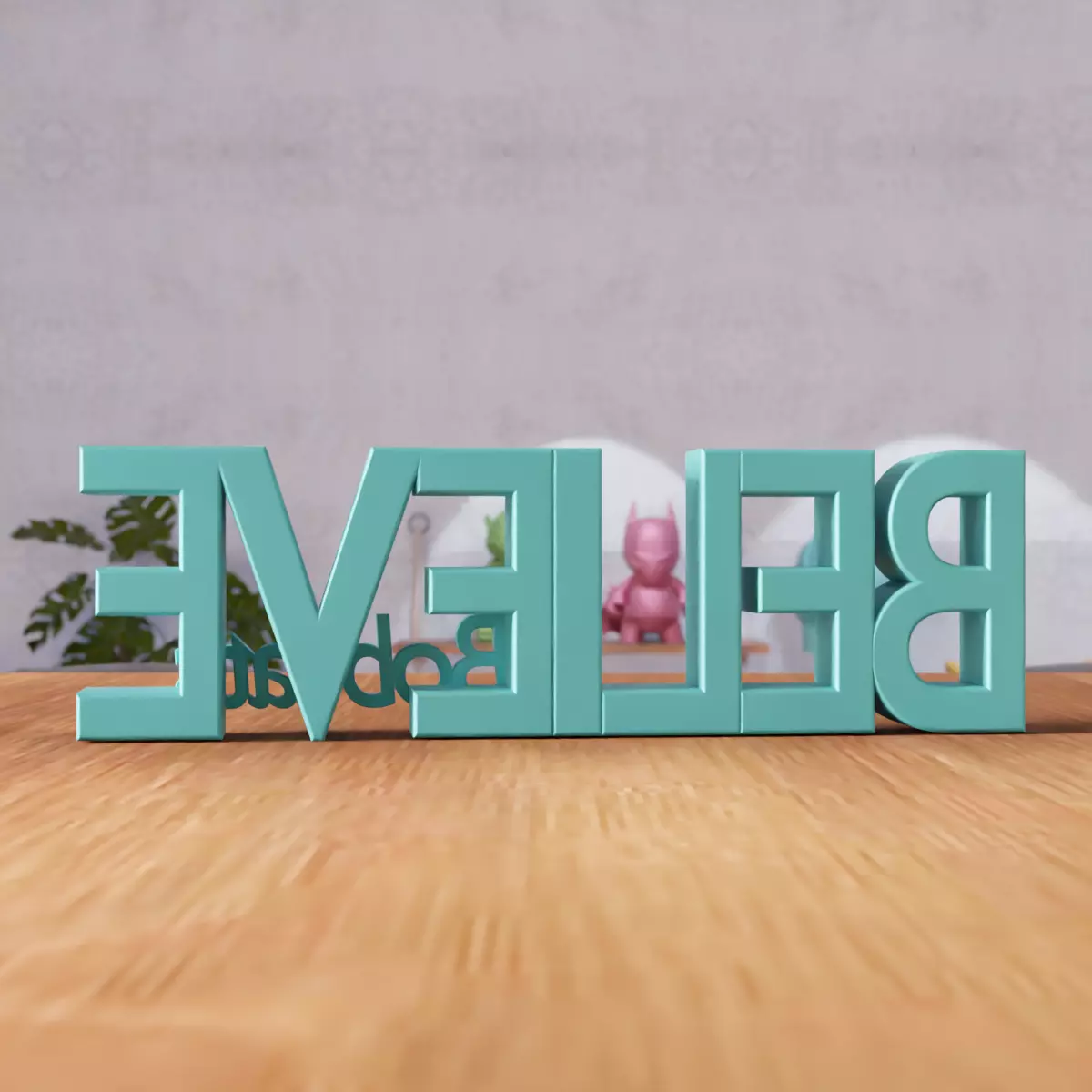 Believe Bobcats Text - 445 3D print model_4