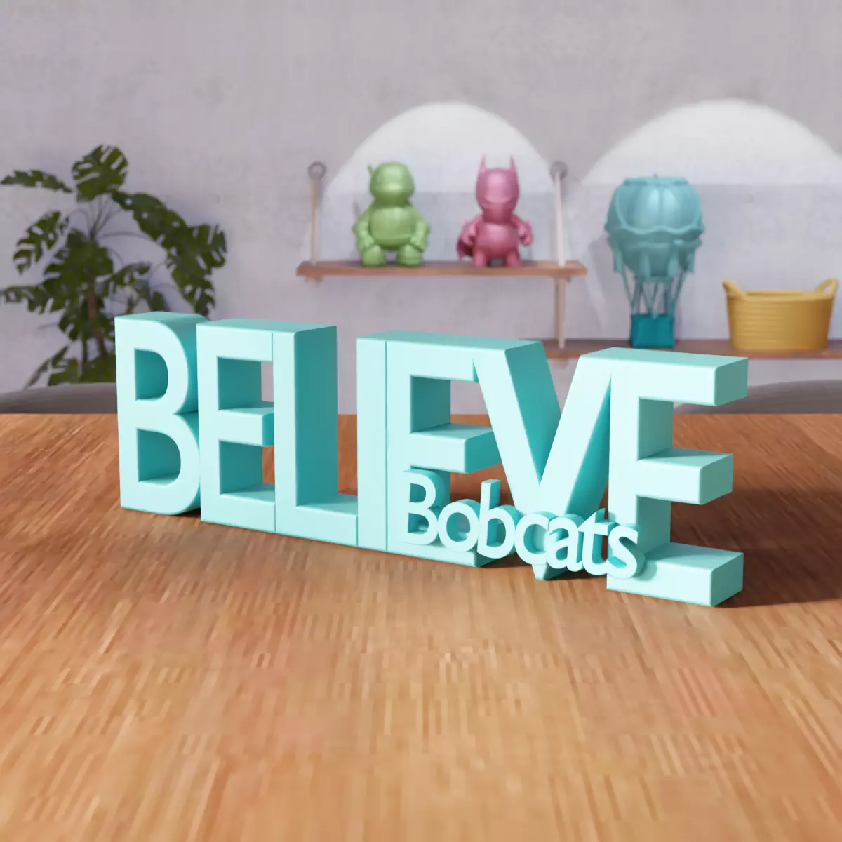 Believe Bobcats Text - 445 3D print model_0
