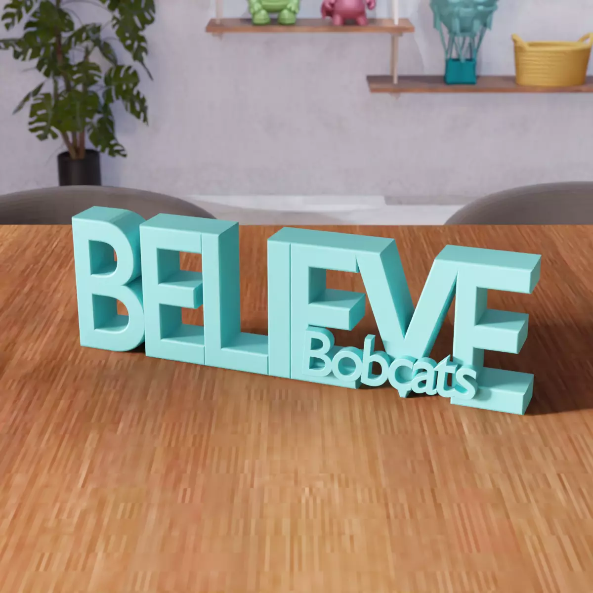 Believe Bobcats Text - 445 3D print model_5