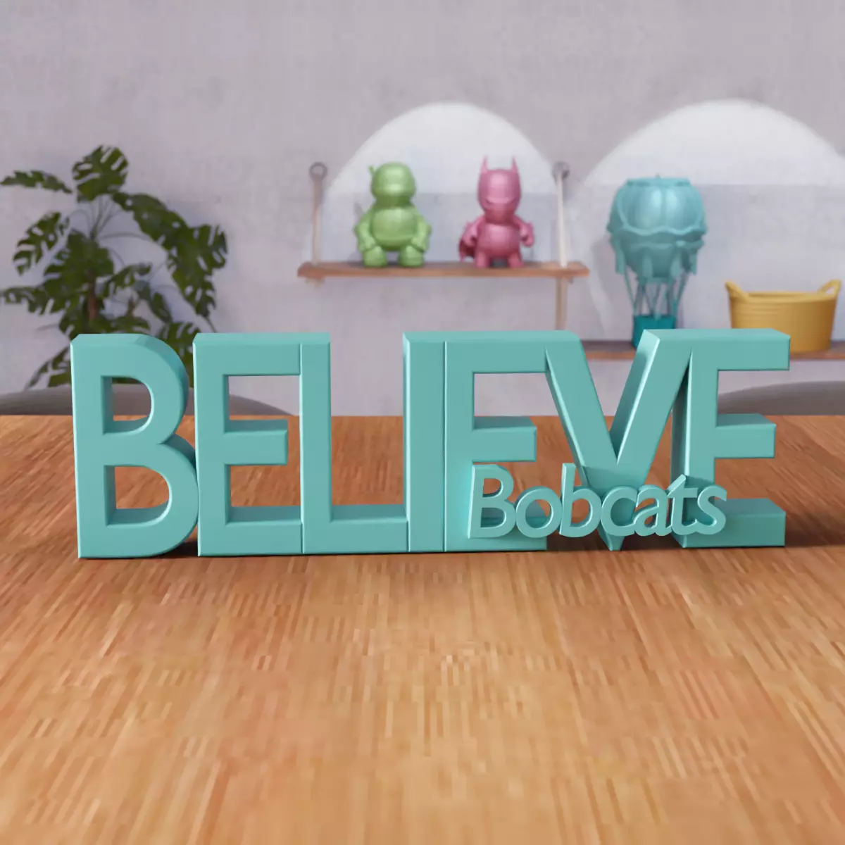 Believe Bobcats Text - 445 3D print model_1