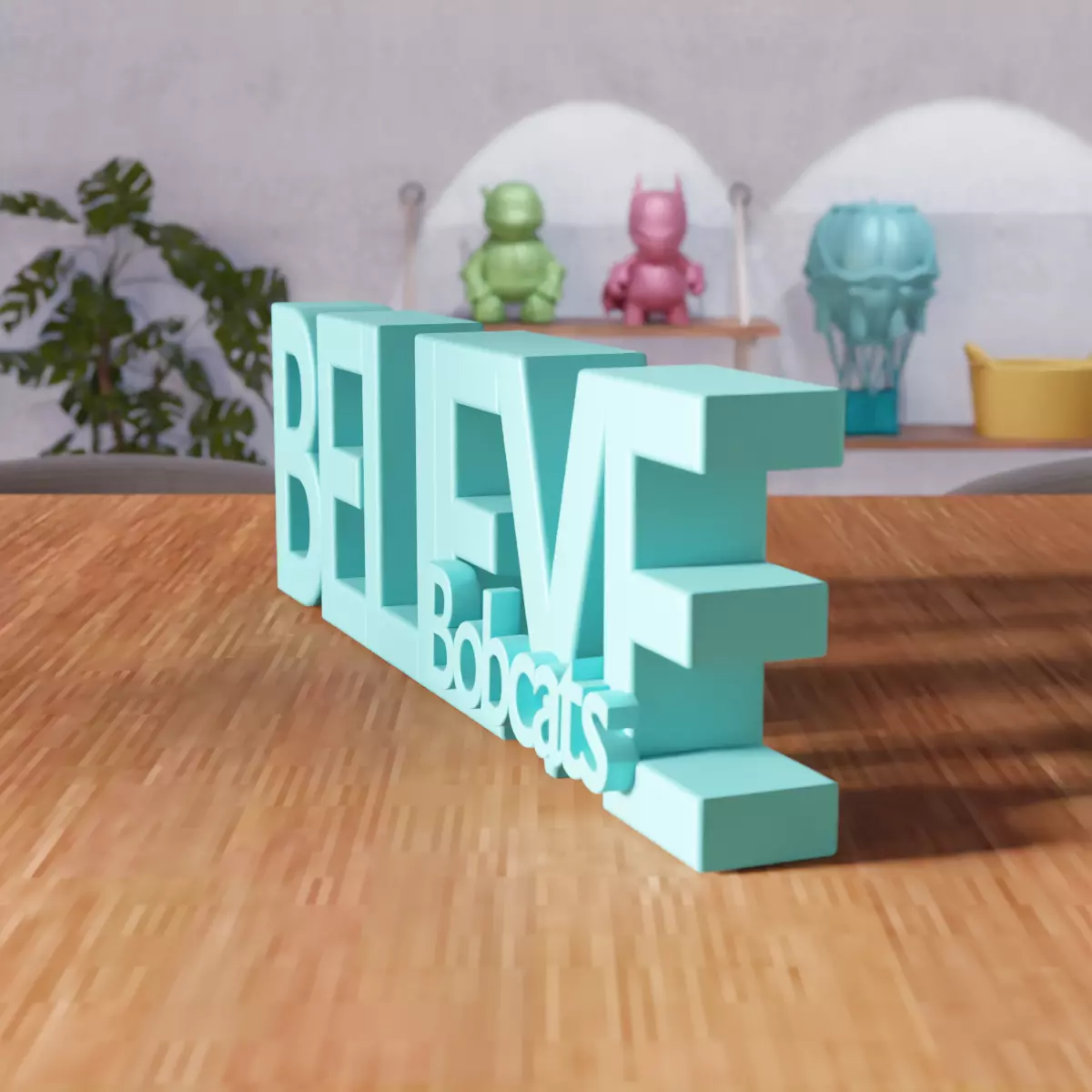 Believe Bobcats Text - 445 3D print model_3