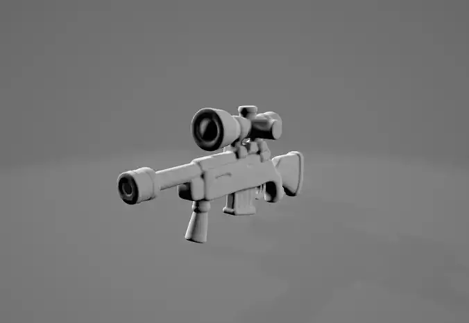 Stylized Sniper Rifle Fortnite Style 3D Model