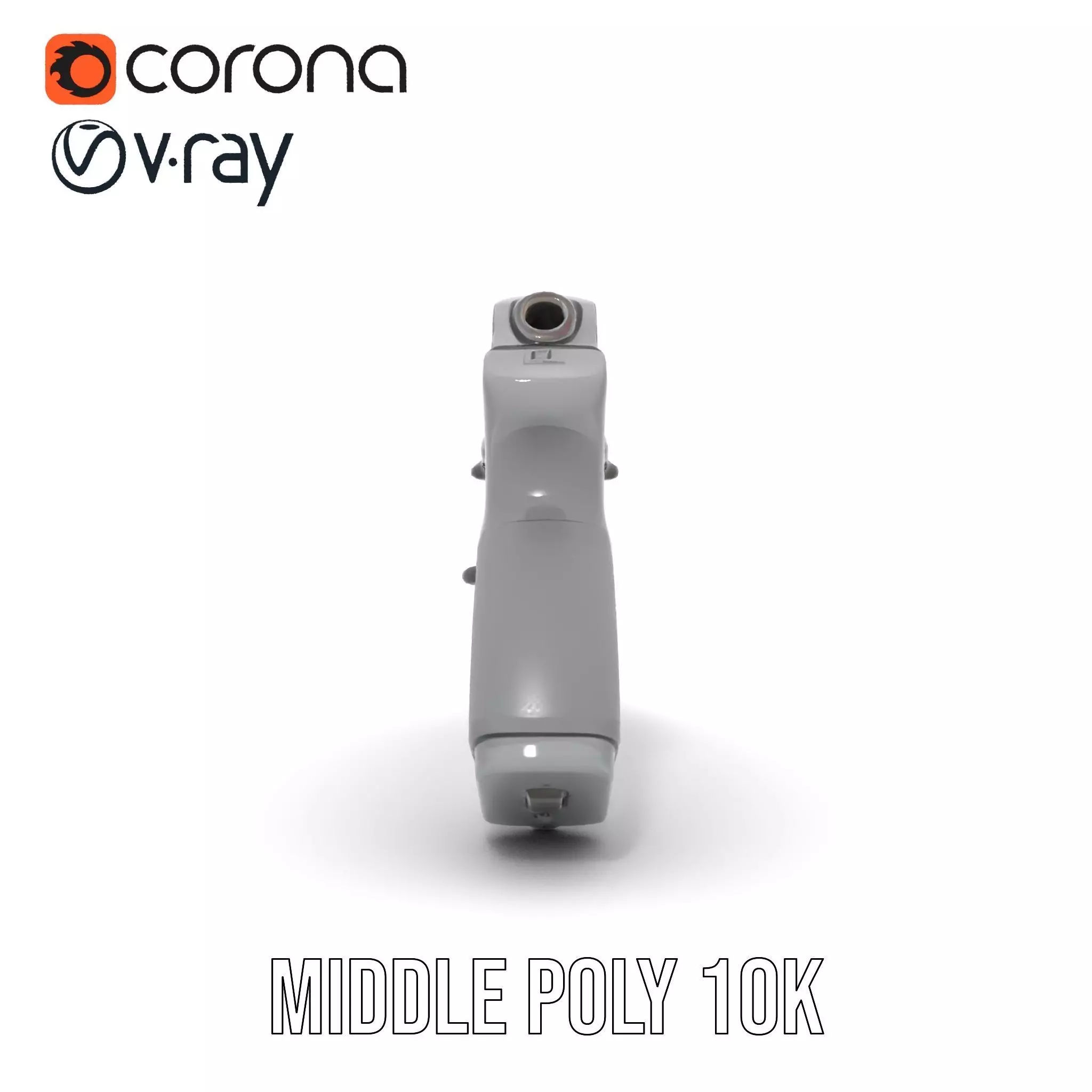 Matte Black Handgun model pack Low-poly 3D model_23