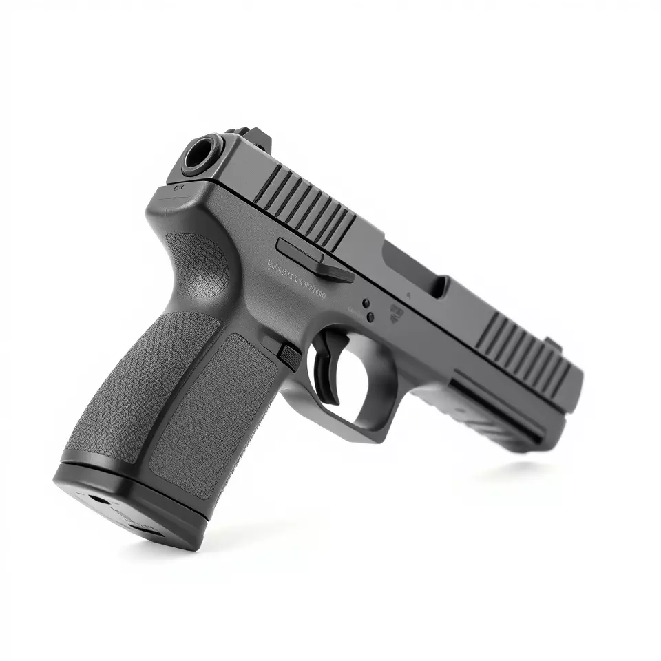 Matte Black Handgun model pack Low-poly 3D model_2