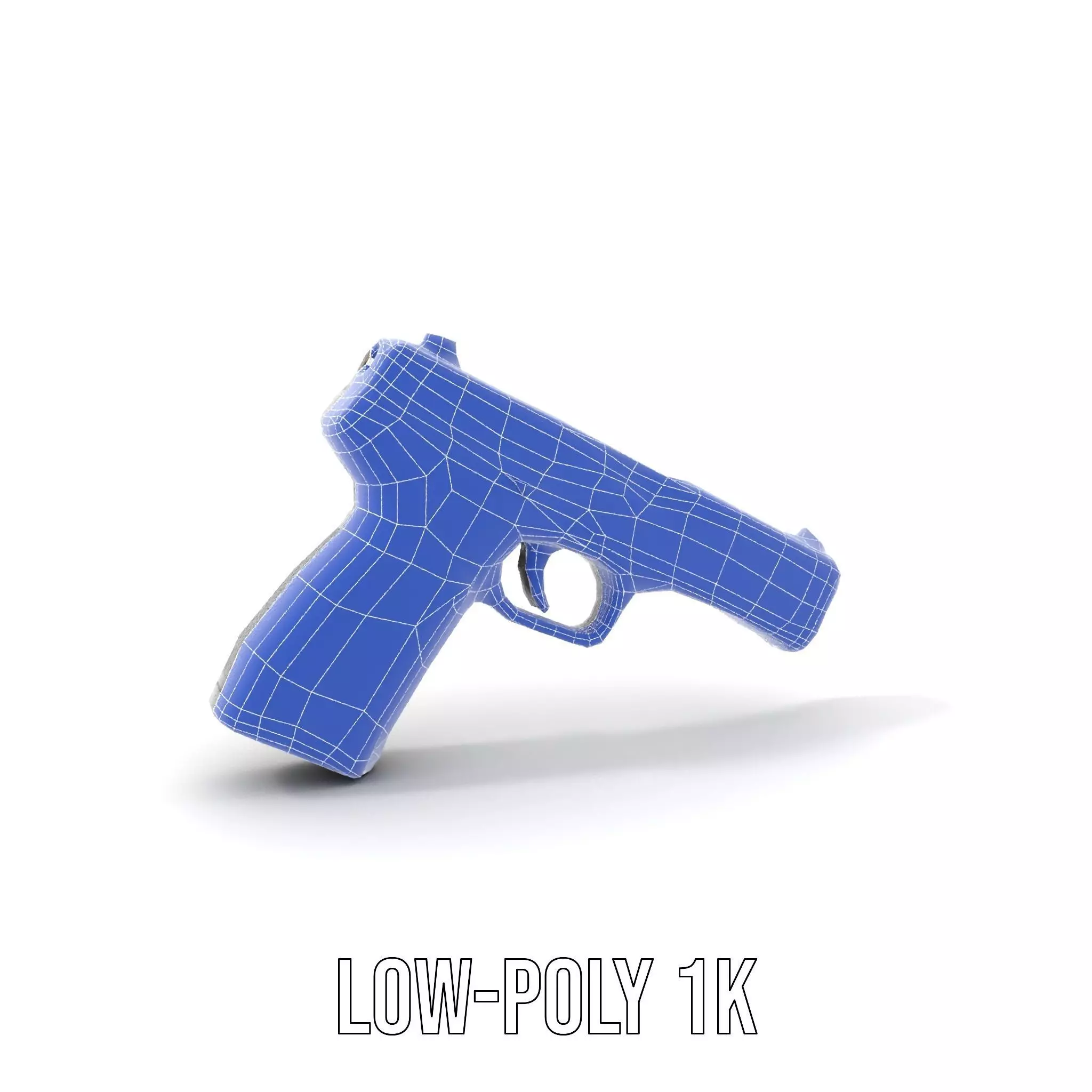 Matte Black Handgun model pack Low-poly 3D model_17