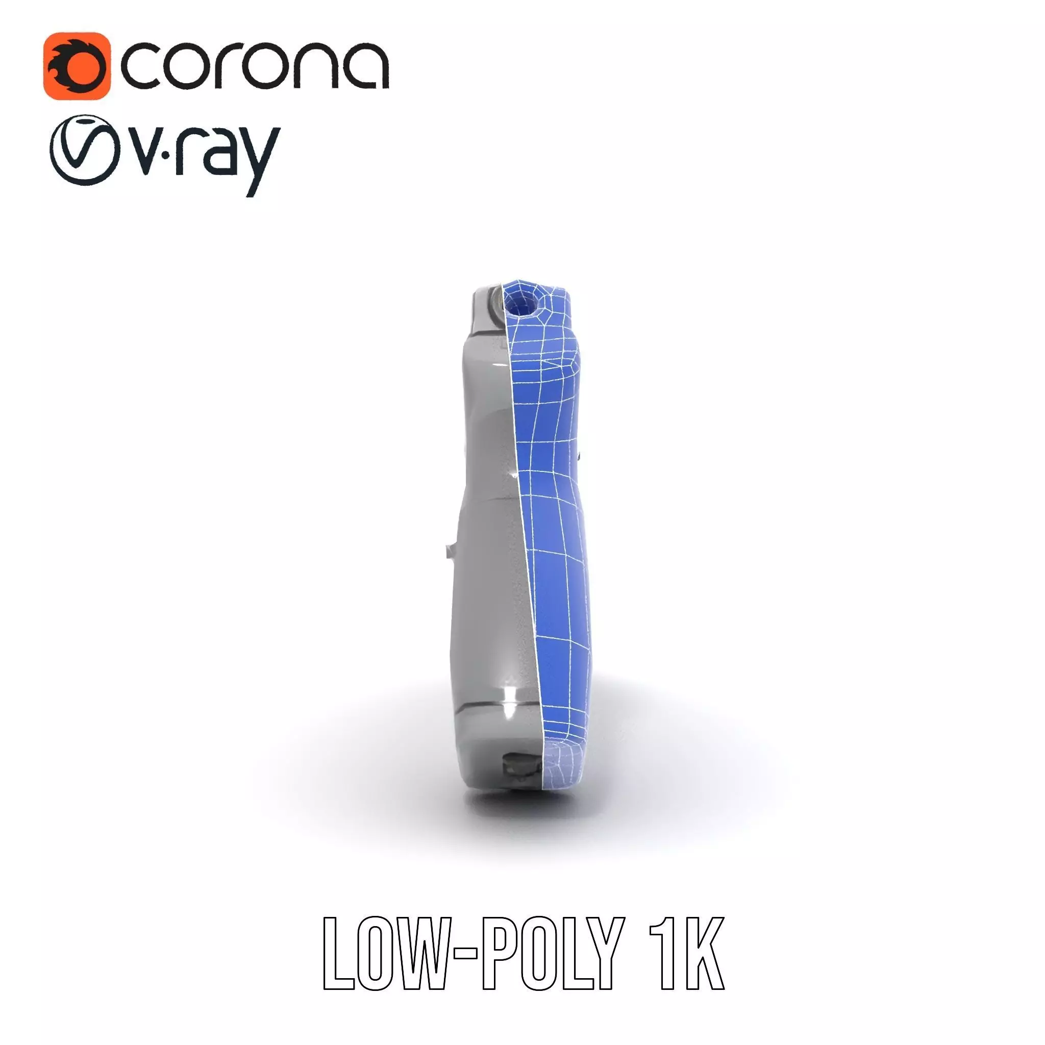 Matte Black Handgun model pack Low-poly 3D model_19