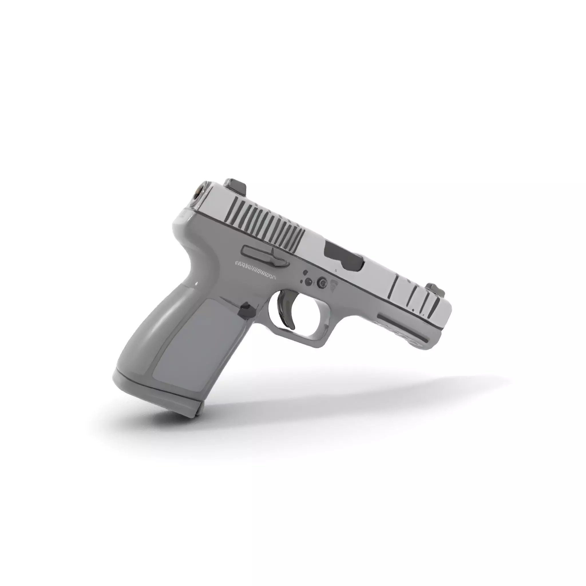 Matte Black Handgun model pack Low-poly 3D model_0