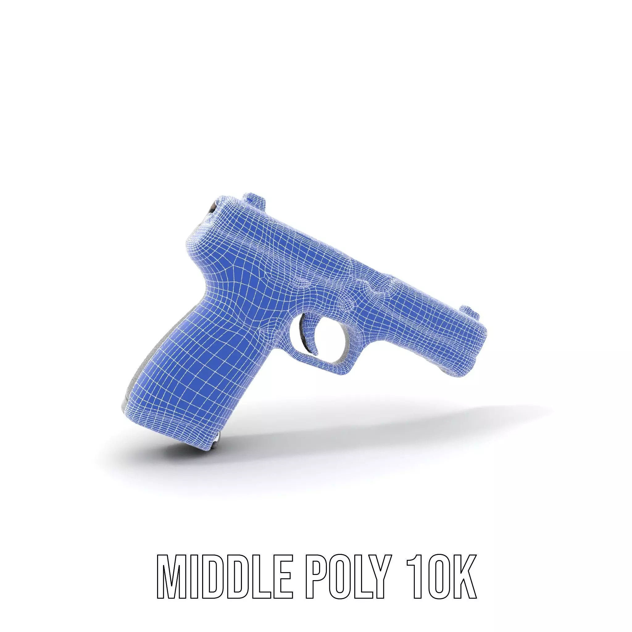 Matte Black Handgun model pack Low-poly 3D model_16