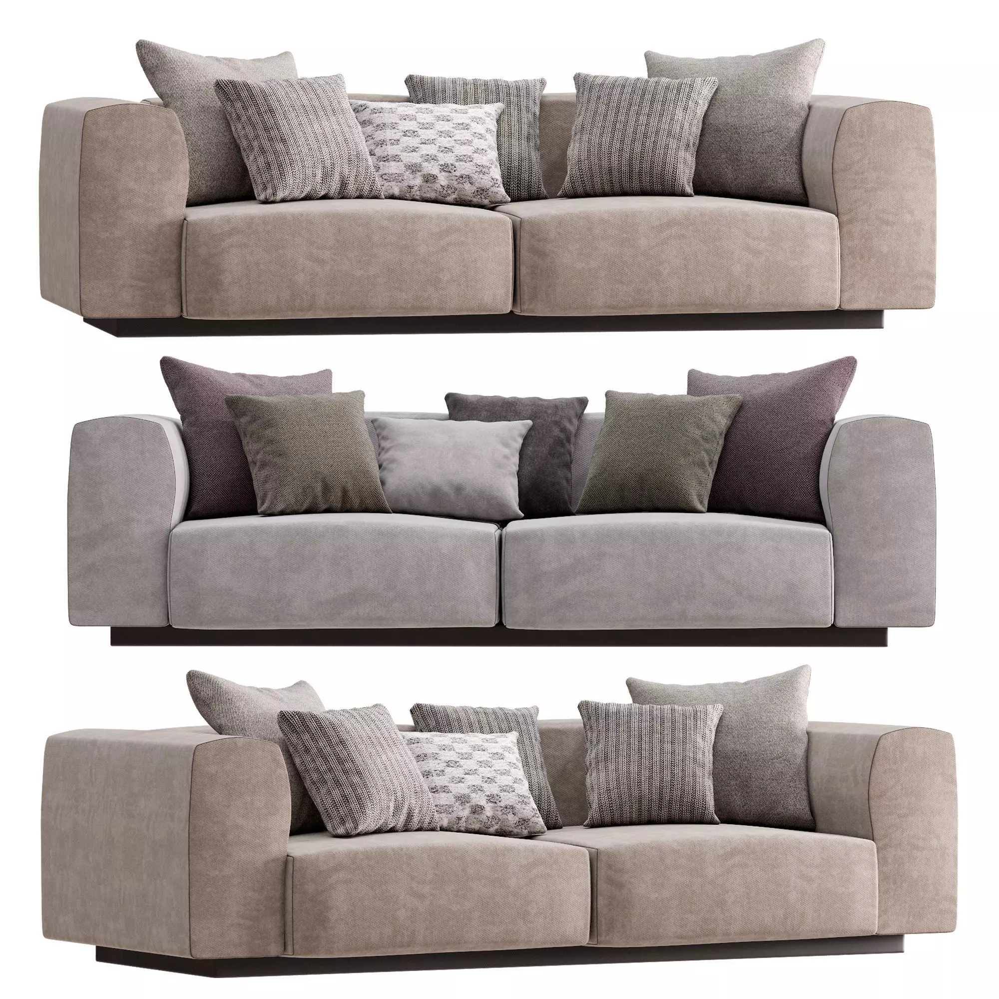 Vitra Soft Modular Sofa Two Seater 3D model_1
