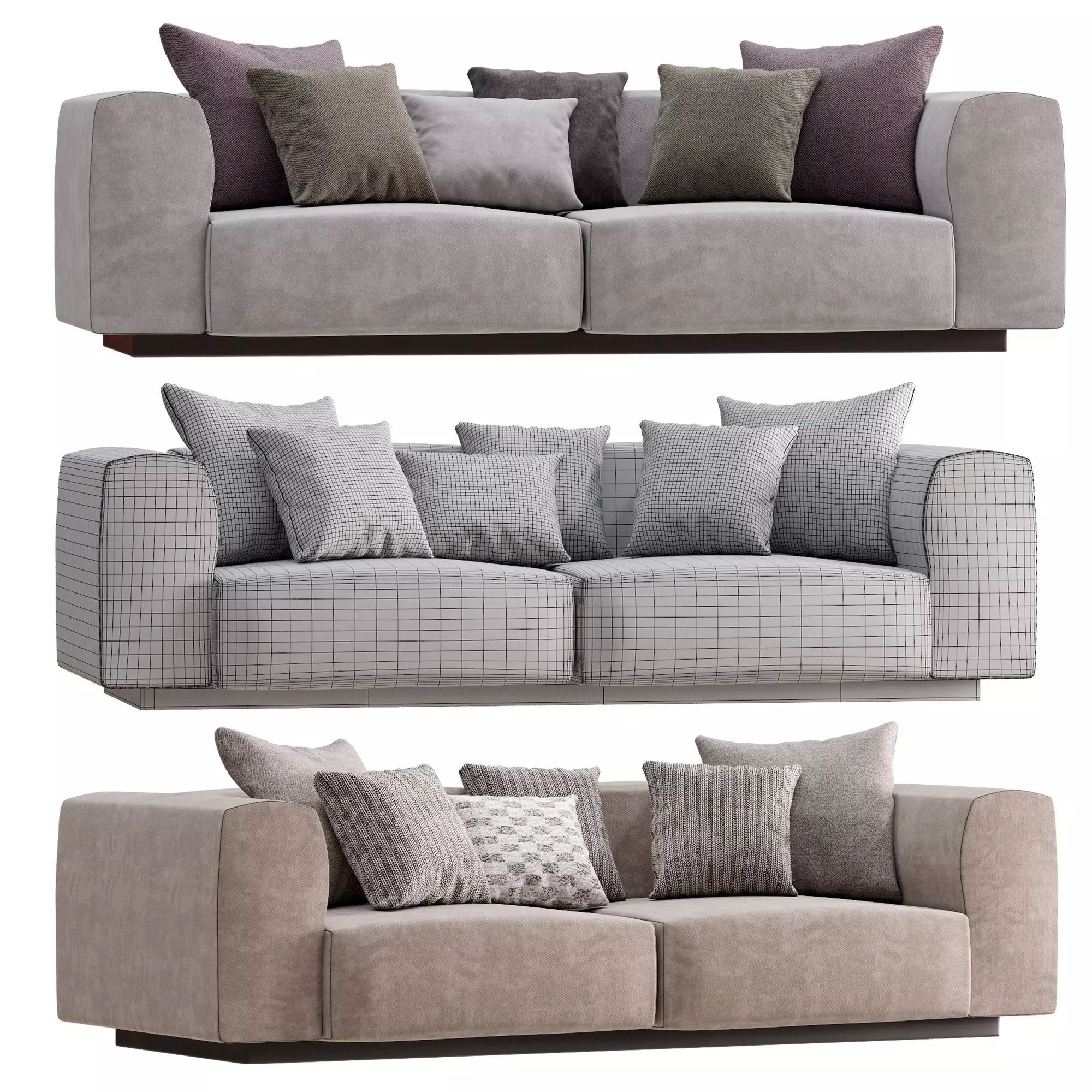 Vitra Soft Modular Sofa Two Seater 3D model_4