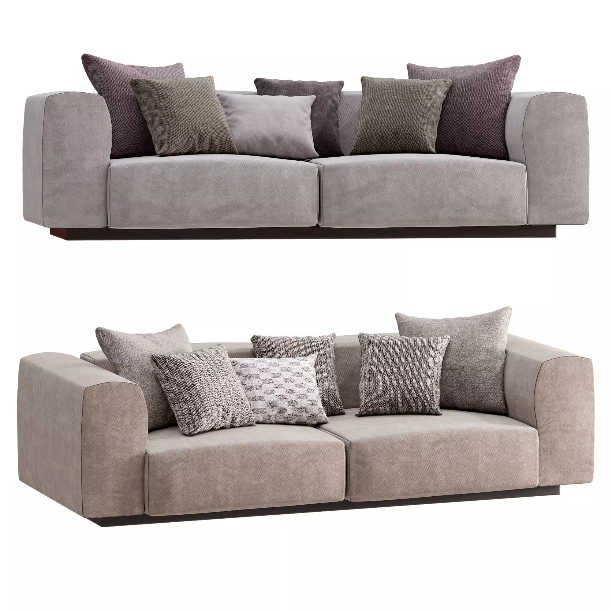 Vitra Soft Modular Sofa Two Seater 3D model_2