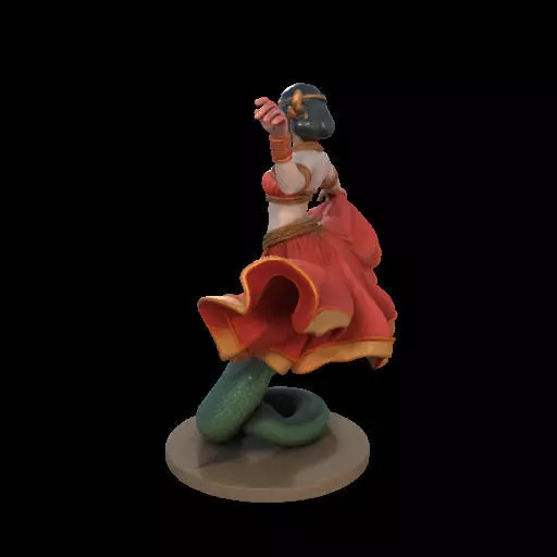 2037Indian Serpent Woman Dancer on Pedestal  magic 3D print model_20