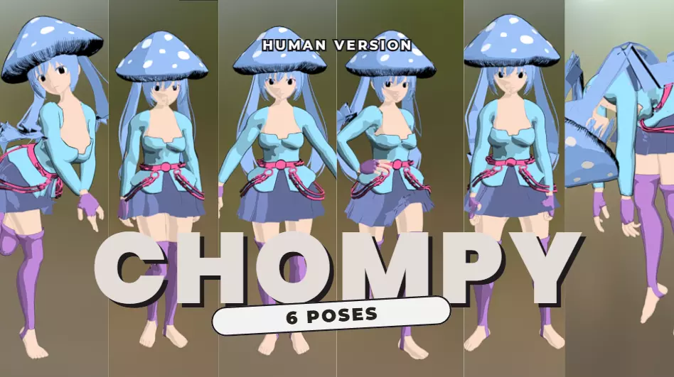 Chompy the Mushroom Human Version Static 3D Model 3D model