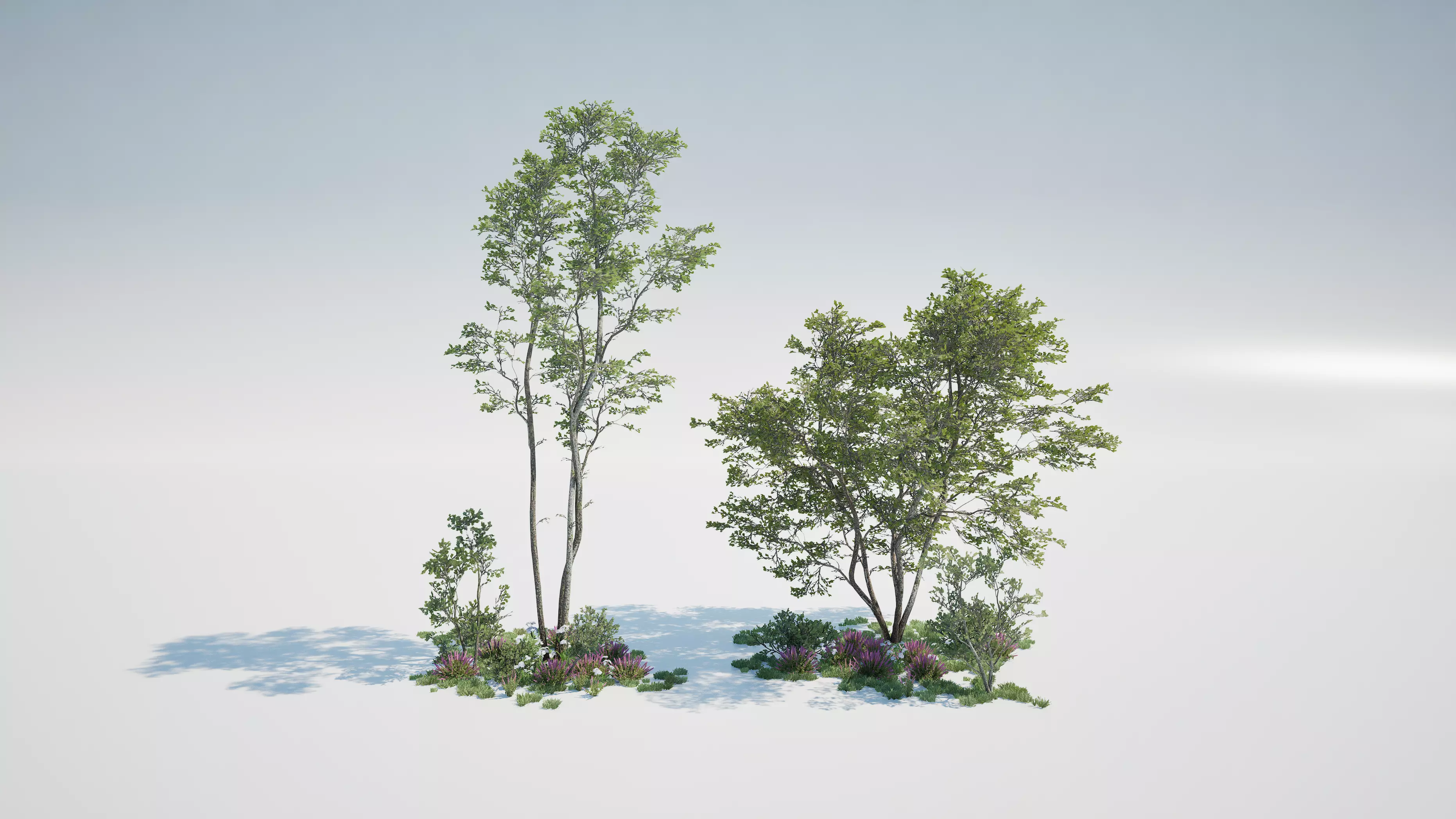 Game ready tree set - UE5 Low-poly 3D model_0