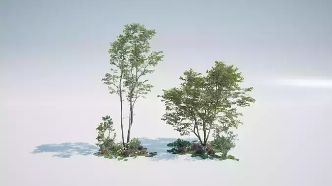 Game ready tree set - UE5 Low-poly 3D model